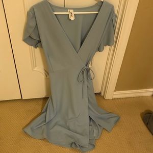 NWOT Light Blue LA Hearts Wrap Dress